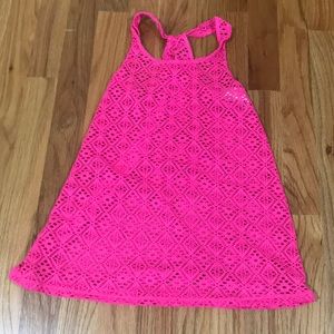 Girls racerback swim coverup hot pink